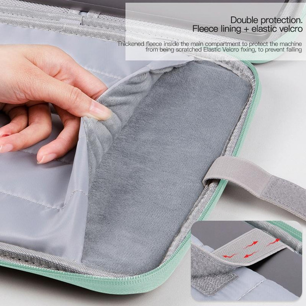 For 9.7-11 inch Laptop Portable Cloth Texture Leatherette Bag(Green)