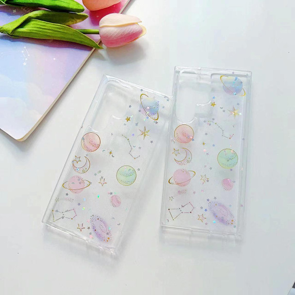 For Samsung Galaxy  A42 5G Cosmic Star Glitter Epoxy TPU Phone Case(Transparency)