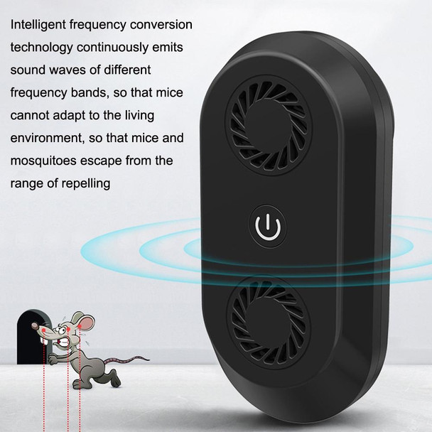 Ultrasonic Mosquito Repellent Multifunctional Electronic Insect Repellent EU Plug(Black)