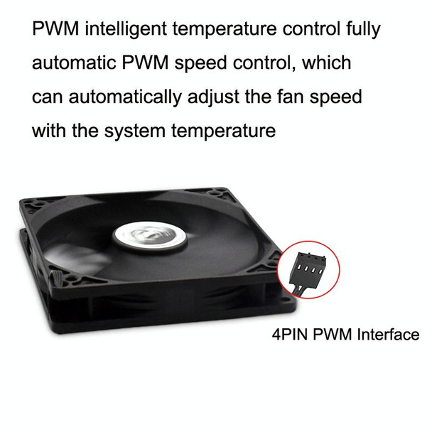 FANNER Ice Soul F10015 Desktop Computer Radiator PWM Intelligent Speed Regulation Ultra-thin Chassis Fan(Black)