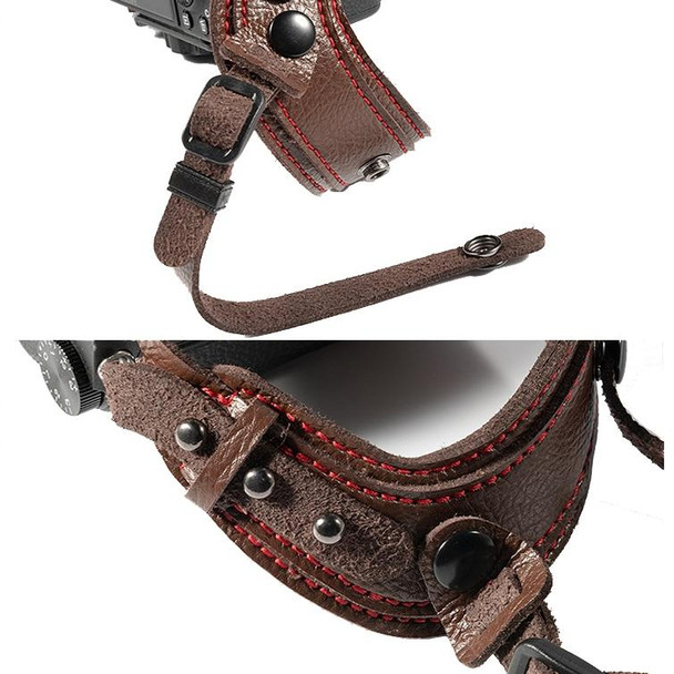 SLR Camera Wrist Strap Camera Anti-drop Microfiber Leather Wrist Strap(Brown)