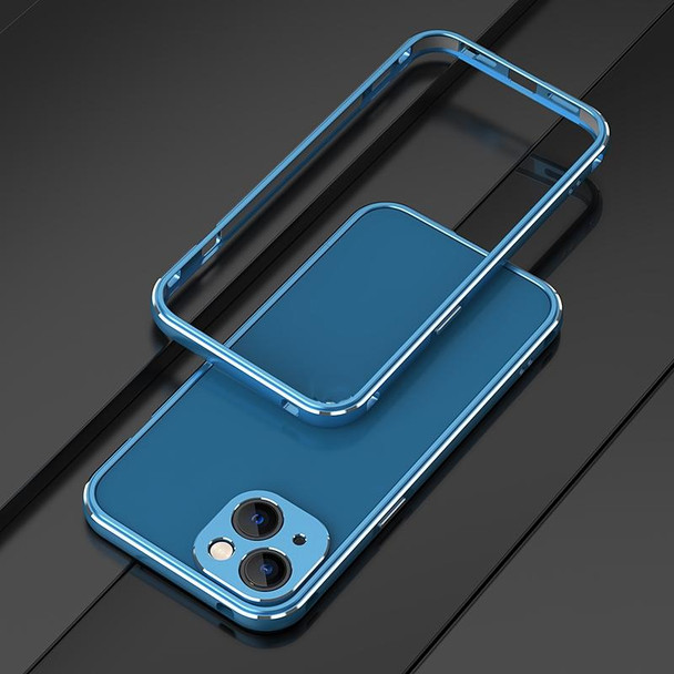 Aurora Series Lens Protector + Metal Frame Protective Case - iPhone 13 mini(Blue Silver)