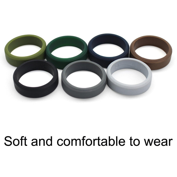 SIR062 8MM Wide Bevel Silicone Ring Sports Ring No.11(Bronze)