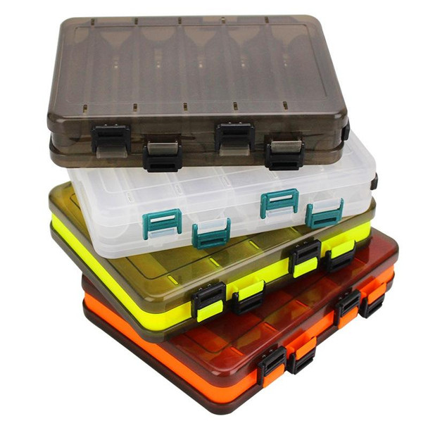 HB327 14 Grids Double Side Luya Tool Box Translucent Bait Organizer(White)