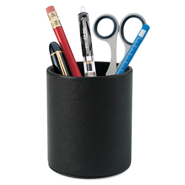 PU Leather Tool Storage Box Desktop Pen Holder(Black)