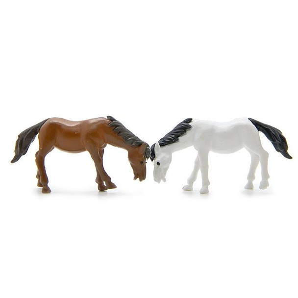 6pcs Horse Figure DIY Micro-landscape Landscaping Doll Desktop Decoration Ornaments(Coffee)