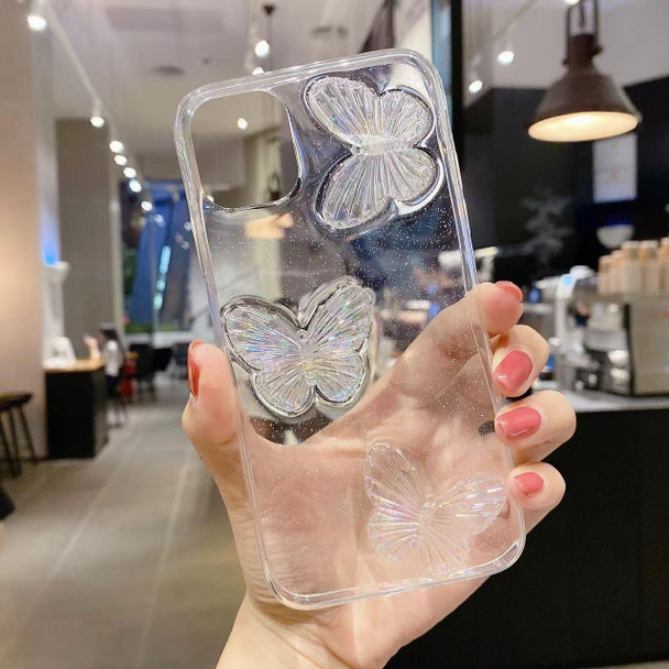 For iPhone XS Max Clear Crystal Butterflies TPU Phone Case(Transparent)