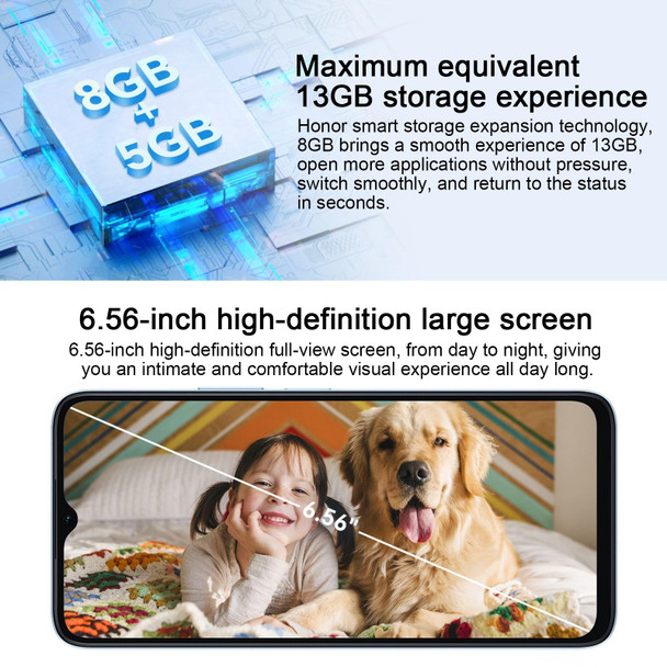 Honor Play 40 5G WDY-AN00, 8GB+128GB, China Version, Face ID & Side Fingerprint Identification, 5200mAh, 6.56 inch MagicOS 7.1 / Android 13 Qualcomm Snapdragon 480 Plus Octa Core up to 2.2GHz, Network: 5G, Not Support Google Play(Blue)