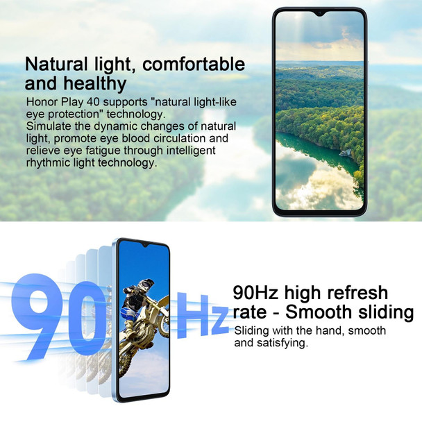 Honor Play 40 5G WDY-AN00, 8GB+128GB, China Version, Face ID & Side Fingerprint Identification, 5200mAh, 6.56 inch MagicOS 7.1 / Android 13 Qualcomm Snapdragon 480 Plus Octa Core up to 2.2GHz, Network: 5G, Not Support Google Play(Cyan)