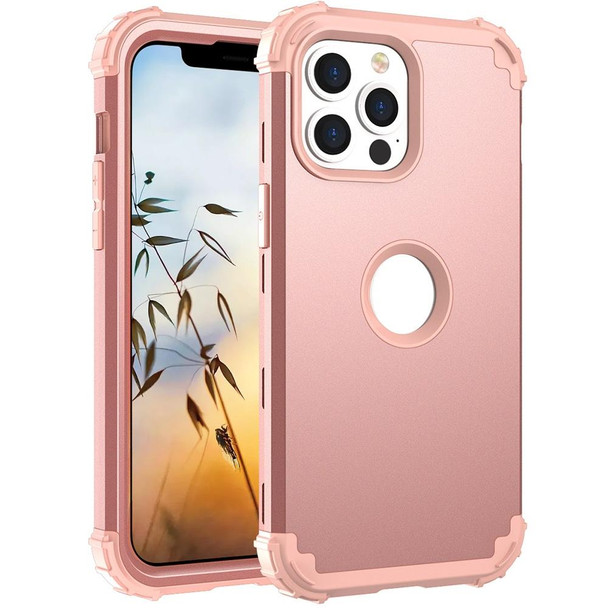 3 in 1 Shockproof PC + Silicone Protective Case - iPhone 13 mini(Rose Gold)