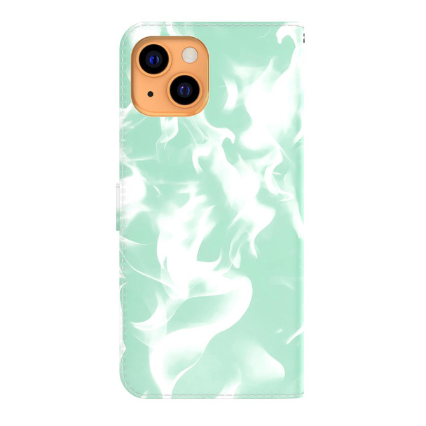 Cloud Fog Pattern Horizontal Flip Leatherette Case with Holder & Card Slot & Wallet - iPhone 13 mini(Mint Green)