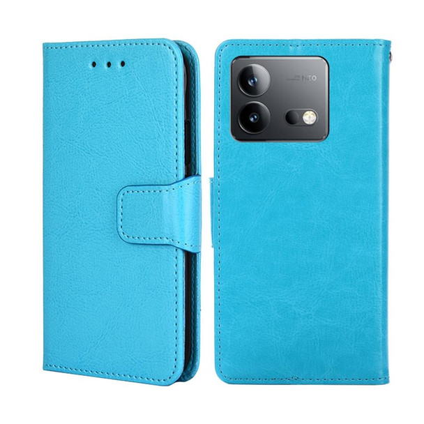 For vivo iQOO Neo 8 / 8 Pro 5G Crystal Texture Leatherette Phone Case(Sky Blue)