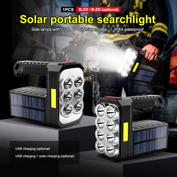 USB Solar Rechargeable Flashlight 6LED