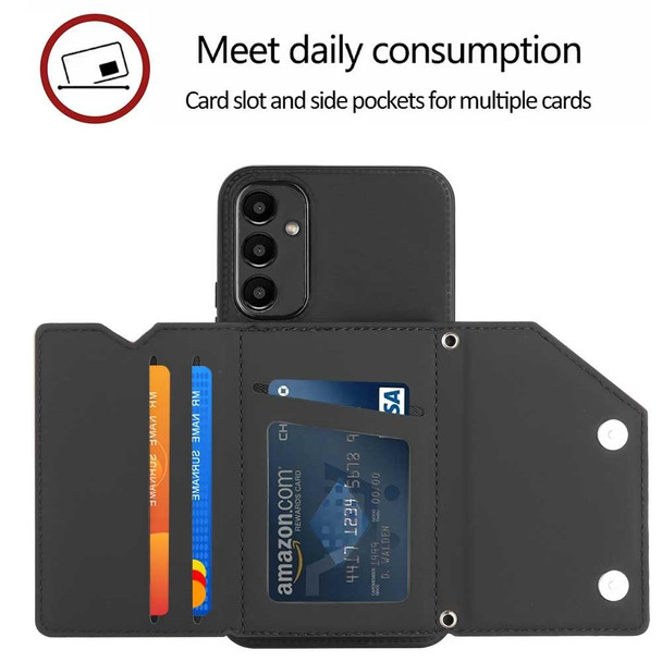 For Samsung Galaxy A24 4G Skin Feel PU + TPU + PC Card Slots Phone Case(Black)