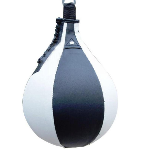 Boxing Speed Ball Fitness Vent Ball Adult Hanging Free Punching Bag(Pear Shape Black & White)