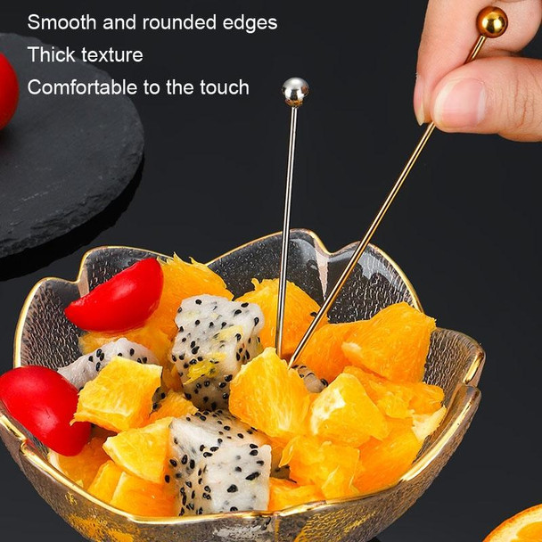304 Stainless Steel Fruit Needle Dim Sum Decorative Small Sticks, Color: Black