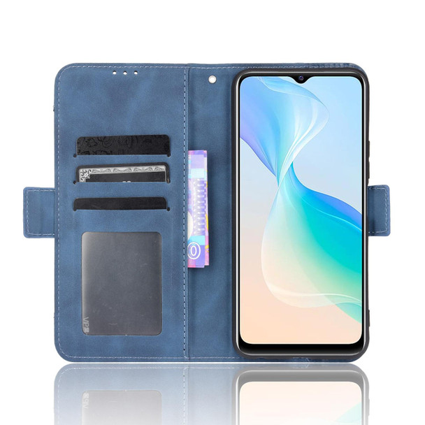 For vivo Y33T / Y33s / Y21 / Y21s Skin Feel Calf Texture Card Slots Leather Phone Case(Blue)