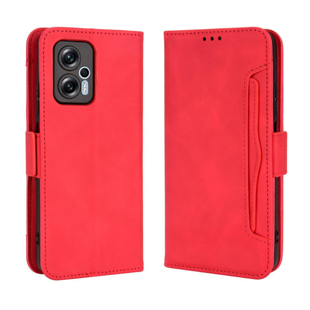 For Xiaomi Redmi Note 12T Pro 5G Skin Feel Calf Texture Card Slots Leather Phone Case(Red)