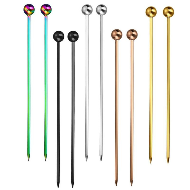 304 Stainless Steel Fruit Needle Dim Sum Decorative Small Sticks, Color: Colorful