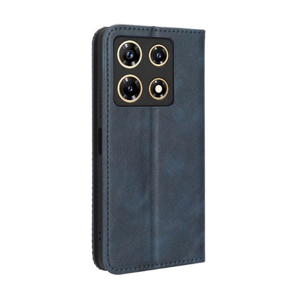 For Infinix Note 30 Pro Magnetic Buckle Retro Texture Leatherette Phone Case(Blue)