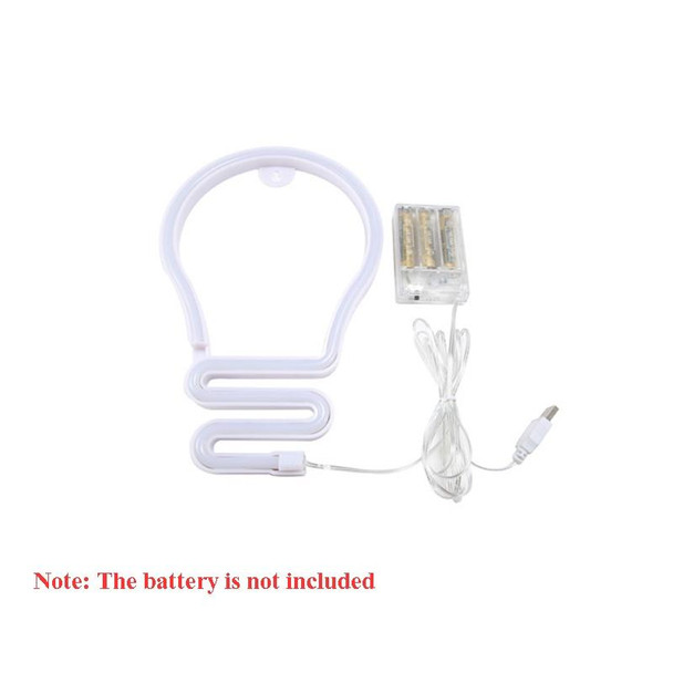 Bulb Neon Light Battery USB Dual-Power LED Decorative Modeling Lamp(Warm Light)