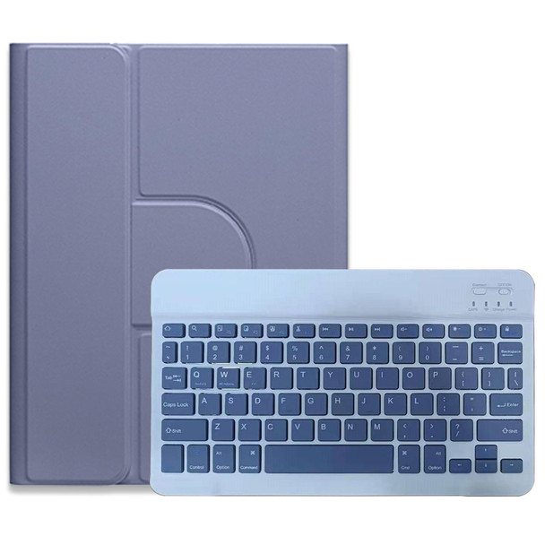 For iPad Air 2022 / iPad Pro 11 2021 Square Button 360 Degree Rotatable Bluetooth Keyboard Leatherette Case(Lavender Purple)