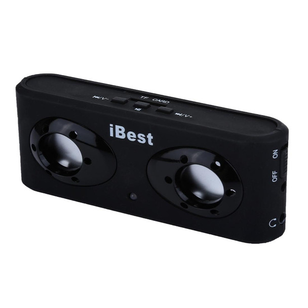 iBest Portable Stereo Rechargeable Speaker(Black)