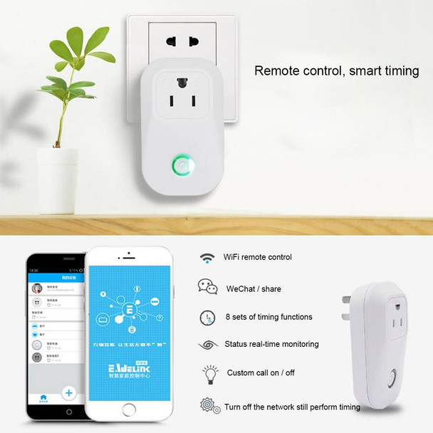 Sonoff S20 WiFi Smart Power Plug Socket Wireless Remote Control Timer Power Switch, Compatible with Alexa and Google Home, Support iOS and Android, US Plug