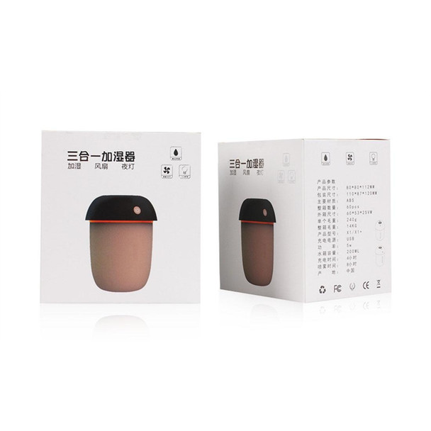 3 in 1 Multi-function USB Charge Mushroom Shape Electric Aroma Essential Ultrasonic Aromatherapy Cool Mist Humidifier with Extended USB Port(Coffee)
