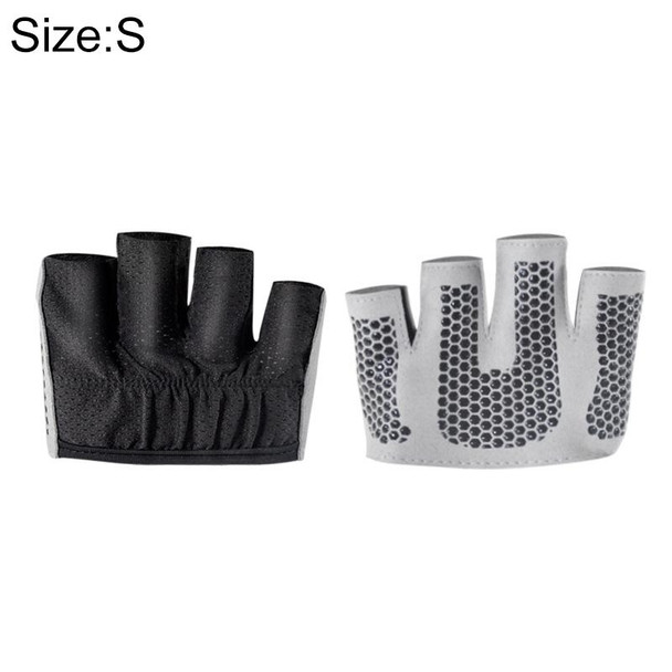 Half Finger Yoga Gloves Anti-skid Sports Gym Palm Protector, Size: S, Palm Circumference: 17.5cm(Black)