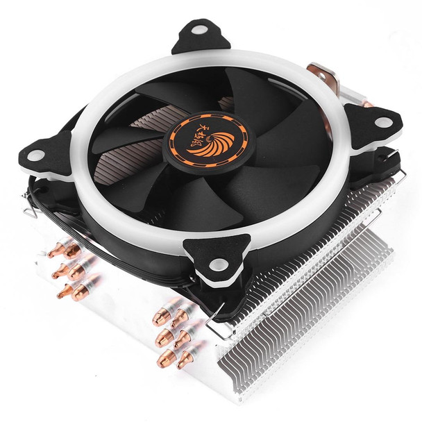 6 Copper Tubes CPU Heatsink Hydraulic Bearing Cooling Fan Silent Fan with RGB Colorful Lights 4 Pin for Intel: LGA775 1150 1151 1155 1156 1366 2011 (AMD: FM1 FM2 AM2 AM3+ AM4)