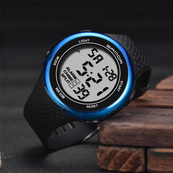 SANDA 375 Watch For Male Students Simple Casual Electronic Watch Sports Waterproof Luminous Watch(Blue)