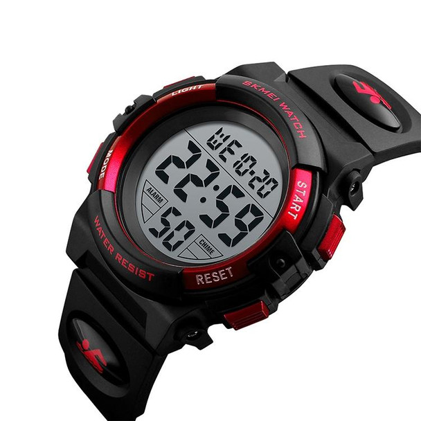 SKMEI 1258 Multifunctional Outdoor Sports Noctilucent Waterproof Wrist Watch, Size: S(Red)