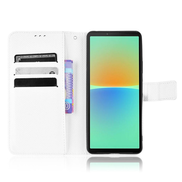 For Sony Xperia 10 V Diamond Texture Leatherette Phone Case(White)