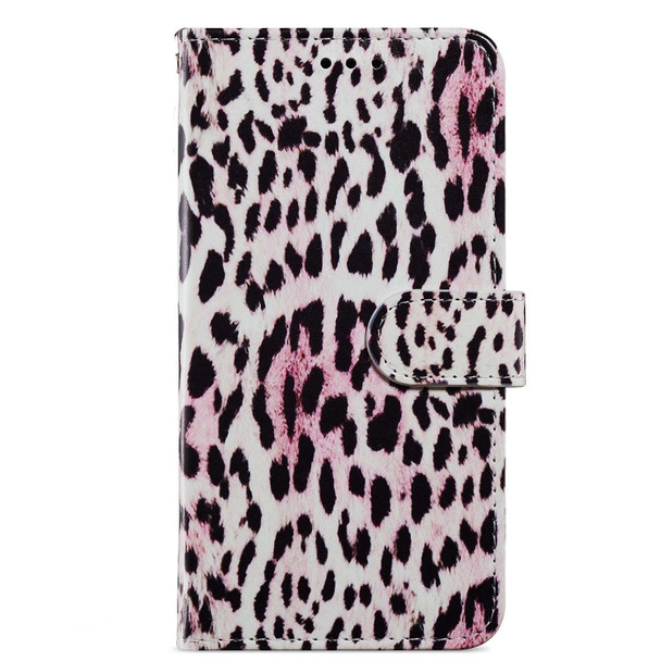 For Samsung Galaxy A25 5G Colored Drawing Leatherette Phone Case(Leopard)