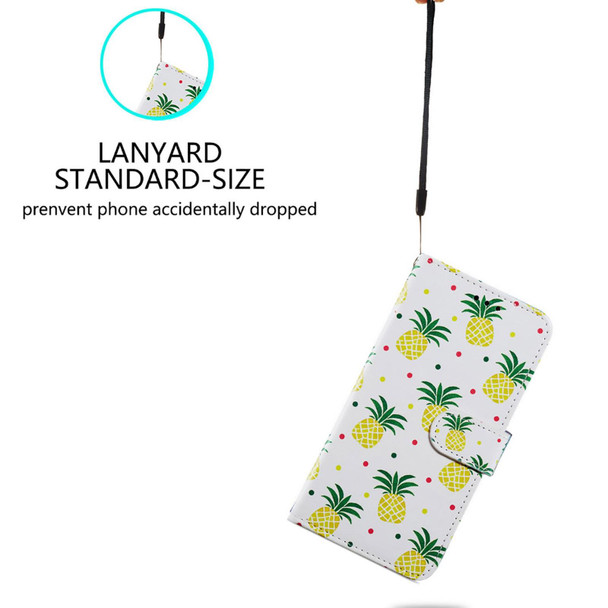 For Samsung Galaxy A25 5G Colored Drawing Leatherette Phone Case(Pineapple)