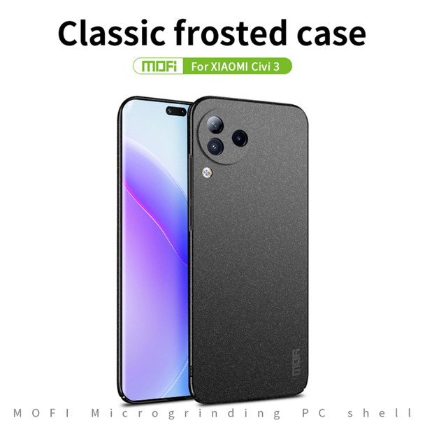 For Xiaomi Civi 3 MOFI Fandun Series Frosted PC Ultra-thin All-inclusive Phone Case(Green)