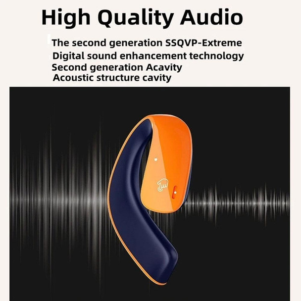 T22 TWS Wireless Bluetooth Headphones Ear Clip Air Conduction Noise Reduction Headset(Orange Blue)