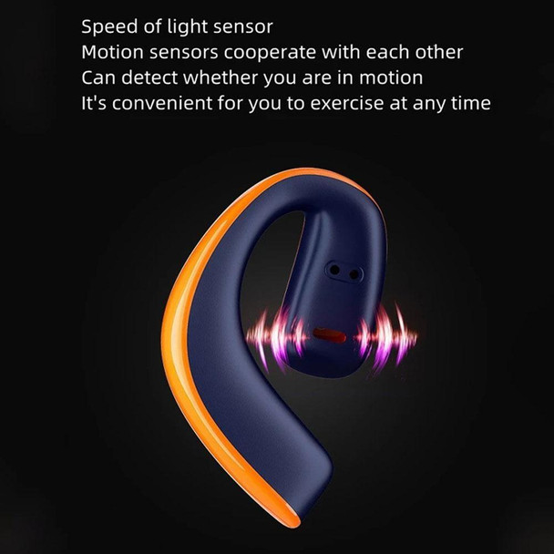 T22 TWS Wireless Bluetooth Headphones Ear Clip Air Conduction Noise Reduction Headset(Orange Blue)