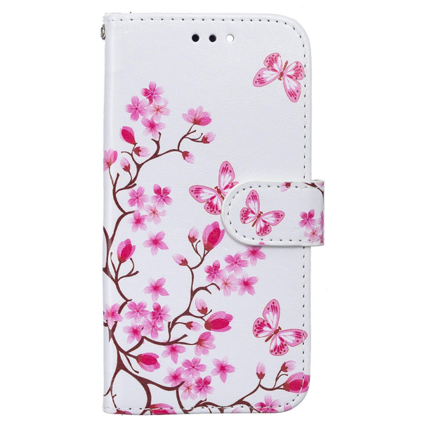 Horizontal Flip Leather Case with Holder & Card Slots & Photo Frame & Wallet - iPhone 13(Butterfly Love Flower)