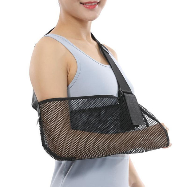 L Summer Breathable Arm Sling Arm Fracture Sprain Dislocation Fixation Belt(Black)