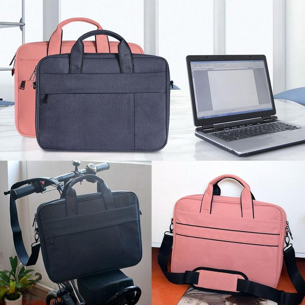 DJ03 Waterproof Anti-scratch Anti-theft One-shoulder Handbag for 15.6 inch Laptops, with Suitcase Belt(Pink)