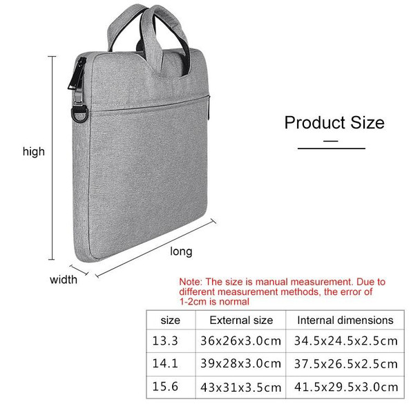 ST01S Waterproof Oxford Cloth Hidden Portable Strap One-shoulder Handbag for 14.1 inch Laptops(Light Grey)