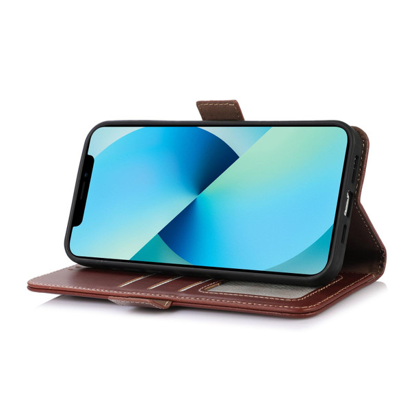 For OPPO Reno10 5G / 10 Pro 5G Global Crazy Horse Top Layer Cowhide Leatherette Phone Case(Brown)