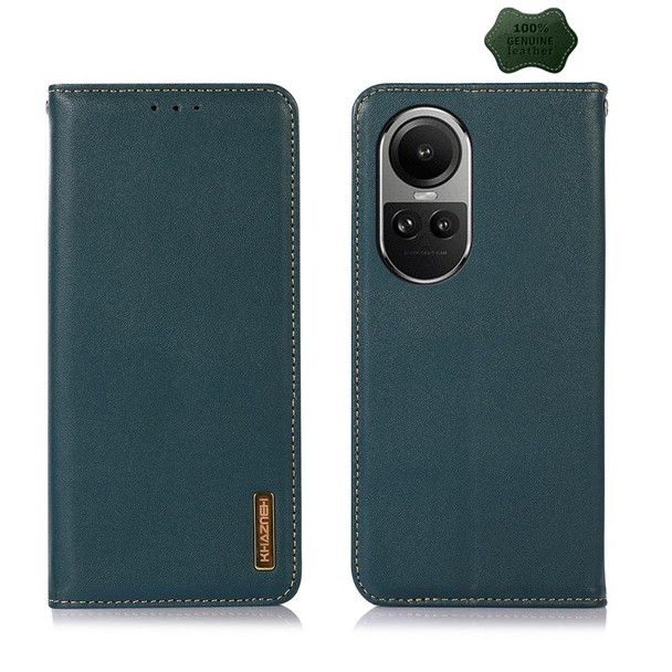 OPPO Reno10 5G / 10 Pro 5G Global KHAZNEH Nappa Top Layer Cowhide Leather Phone Case(Green)