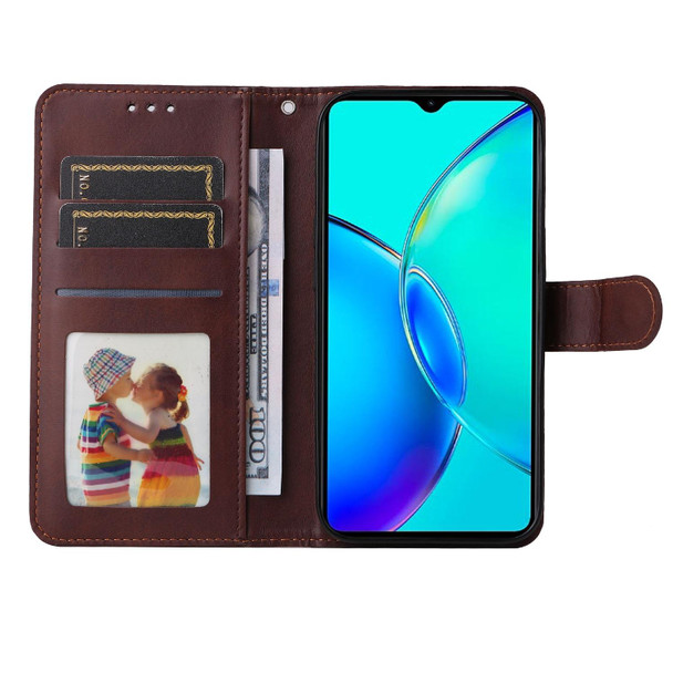 For vivo Y35+ Classic Calf Texture Flip Leather Phone Case(Brown)