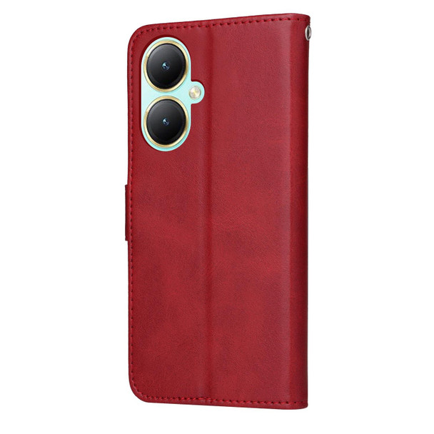 For vivo Y35+ Classic Calf Texture Flip Leather Phone Case(Red)