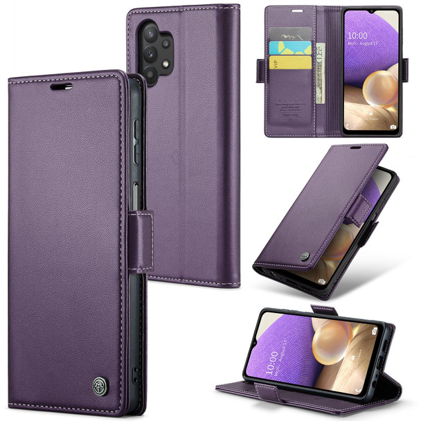 For Samsung Galaxy A32 5G / M32 5G CaseMe 023 Butterfly Buckle Litchi Texture RFID Anti-theft Leatherette Phone Case(Pearly Purple)