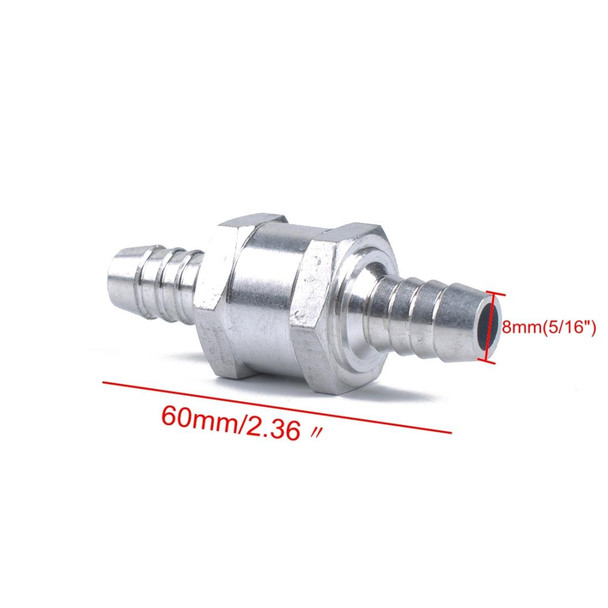 Car 8mm Aluminium Alloy Fuel Petrol One Way Non Return Check Valve