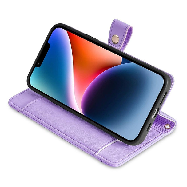 For Tecno Camon 20 Premier 5G Lite Sheep Texture Cross-body Zipper Wallet Leatherette Phone Case(Purple)